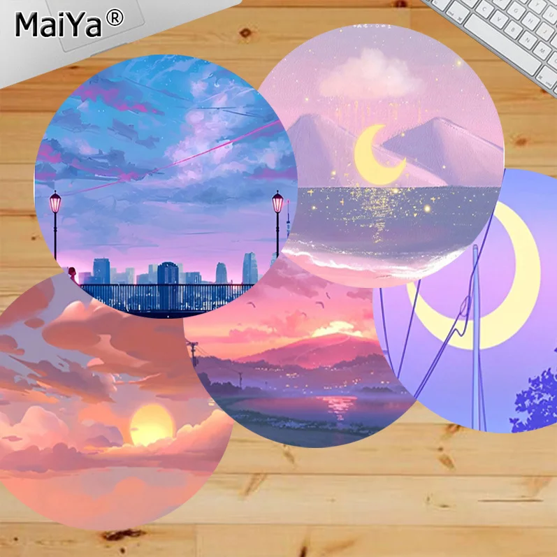 

Pink Moonlight 22x22cm Round Speed Version Game Computer Keyboard Office Table Mat PC Laptop Mouse Mat For Teen Girls Bedroom