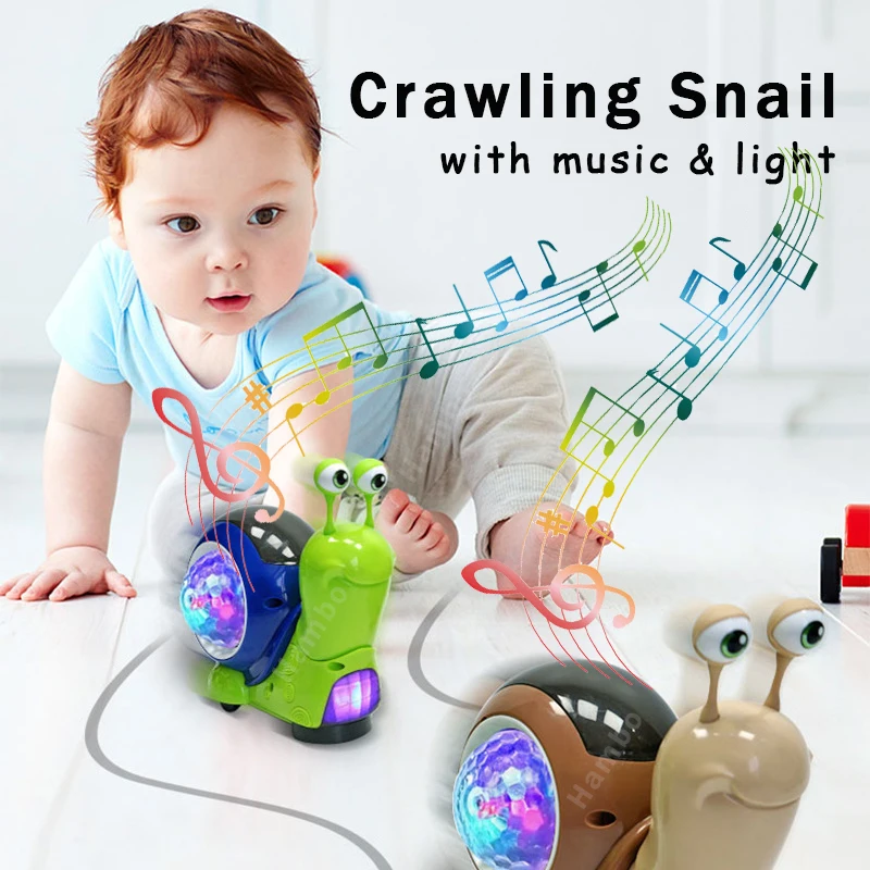 

Crawling Snail Baby Toys with Music LED Light Interactive Musical Toys for Baby Dancing Electric Pet Moving Crab Toddler Toys