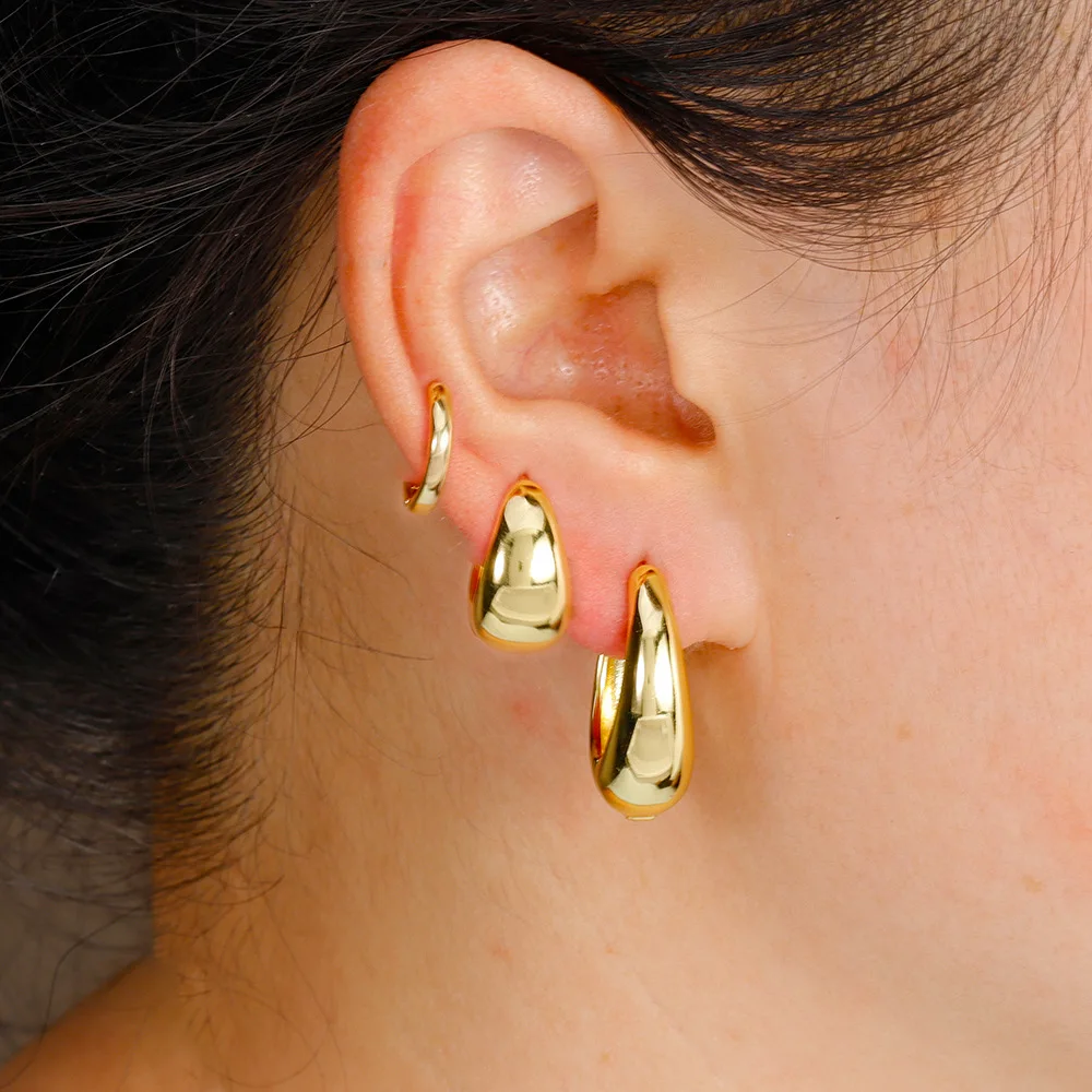 Новые корейские простые глянцевые U-образные Винтажные серьги из нержавеющей