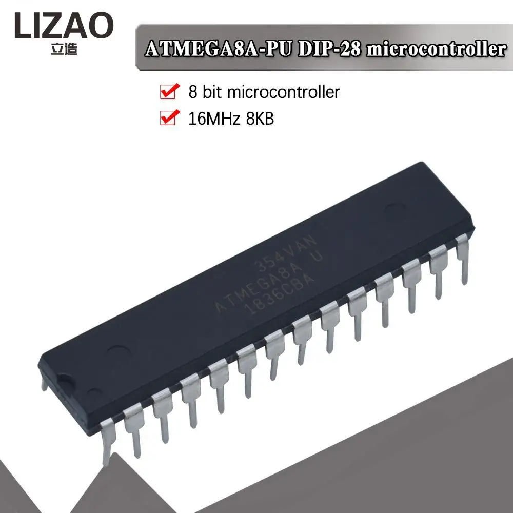 ATMEGA8A-PU ATMEGA8A MEGA8A DIP-28 8-битная с 8K байтами встроенная программируемая вспышка ATMEGA8 DIP