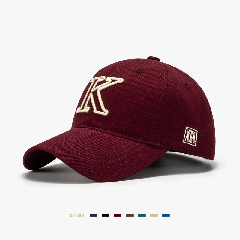 

7 Colour Korean Version of the Three-dimensional Embroidered Baseball Cap Women's Soft Top Curved Brim Dome Shade Fashion Cap