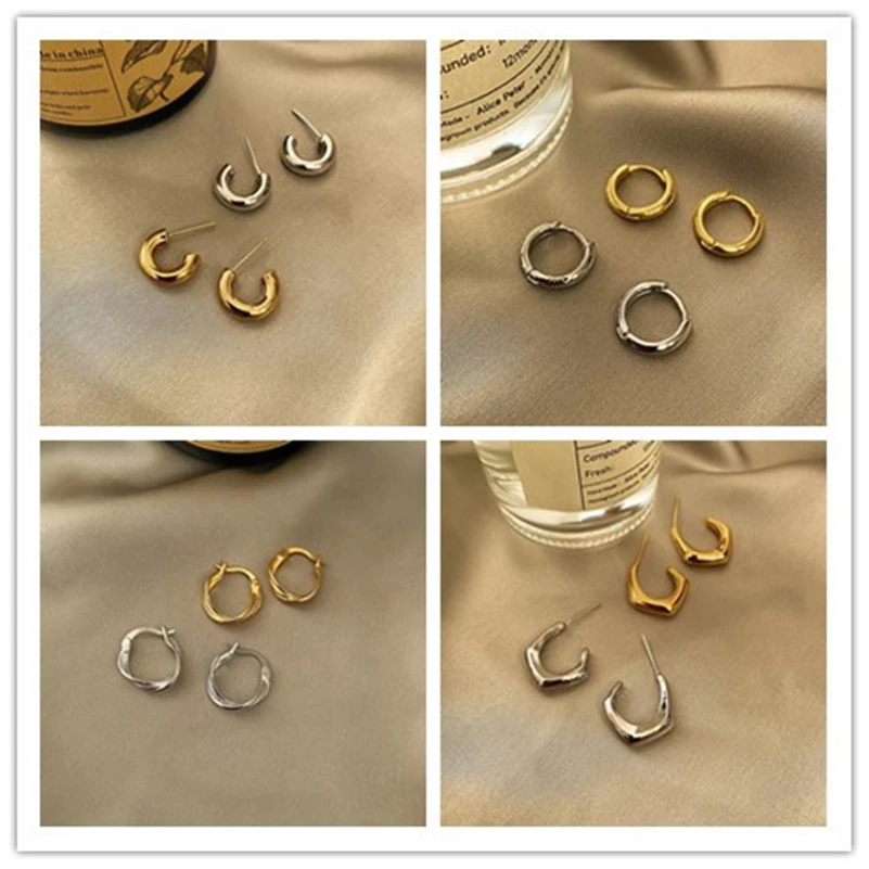 

Новинка, женские крупные серьги-кольца, подарочные модные ювелирные изделия, круглая гладкая плотная обруч из полиэстера неправильной форм...