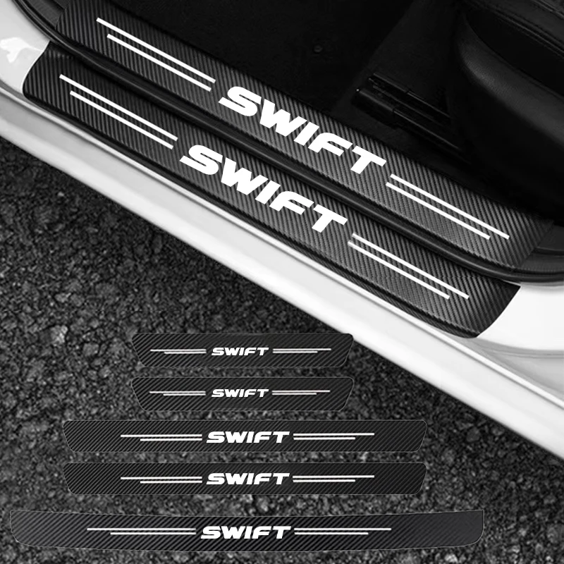 

Накладка на порог двери автомобиля для Suzuki SWIFT, наклейка на задний бампер из углеродного волокна, аксессуары для стайлинга автомобиля