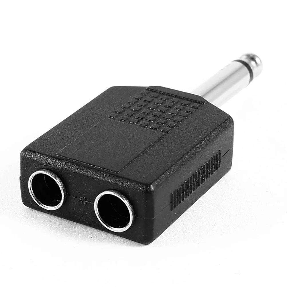 

2pcs Male to Female 635mm Double Mono Headphone Microphone Y Splitter Converter 1/4 Inch Stereo Audio Jack Headset Adapter