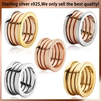 original design 925 sterling silver spring cylinder matching ring men and for women classic fashion couple luxury fine jewelry