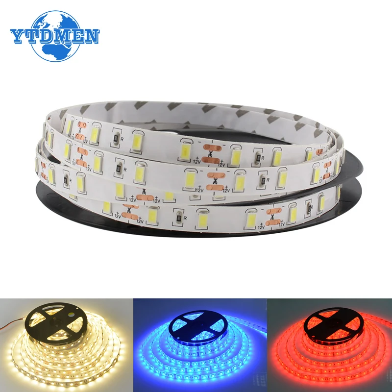 

LED Strip Light 12V 5M 60/LED Tape Lights 5630 5730 SMD Waterproof Diode Ribbon White Warm White Home Kitchen Decoration Lamp