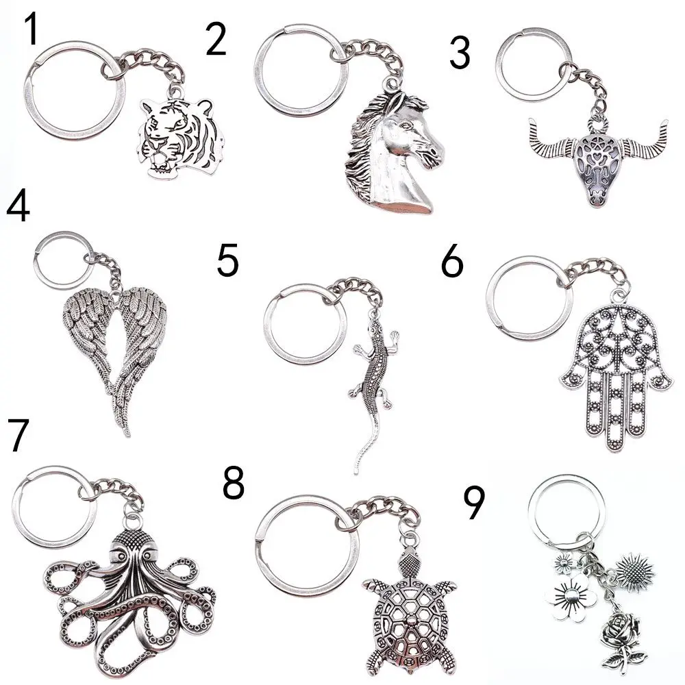 1 шт. брелок в форме сердца "Любовь" для женщин, мужчин, собак, кошек с крыльями, злым глазом, пистолетом, модным ювелирным подвеском, подарком для друзей на свадьбу.