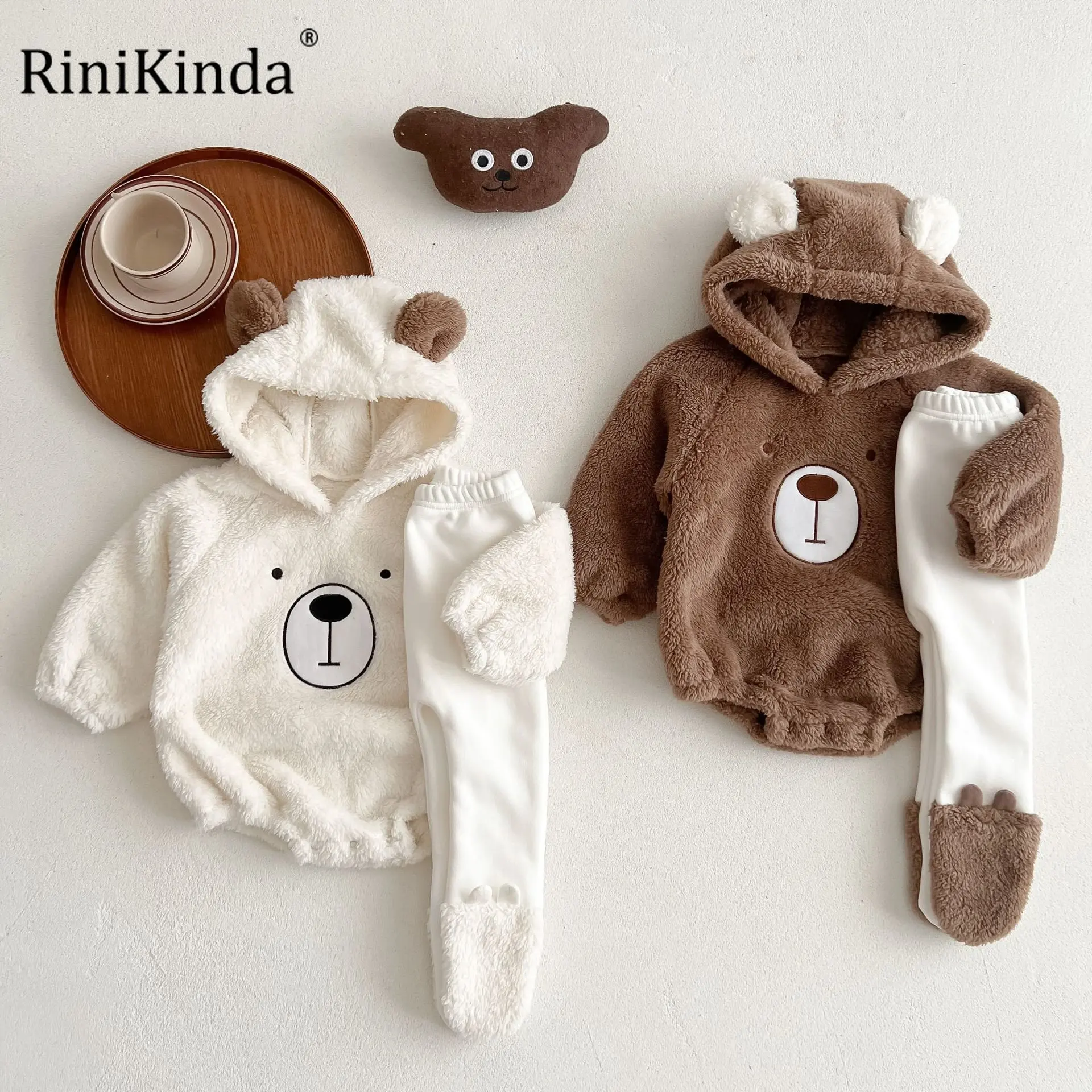 

RiniKinda 2022 Newborn Baby Rompers Autumn Winter Warm Cotton Baby Boys Girls Costume Clothing Cartoon Overall Baby Jumpsuits