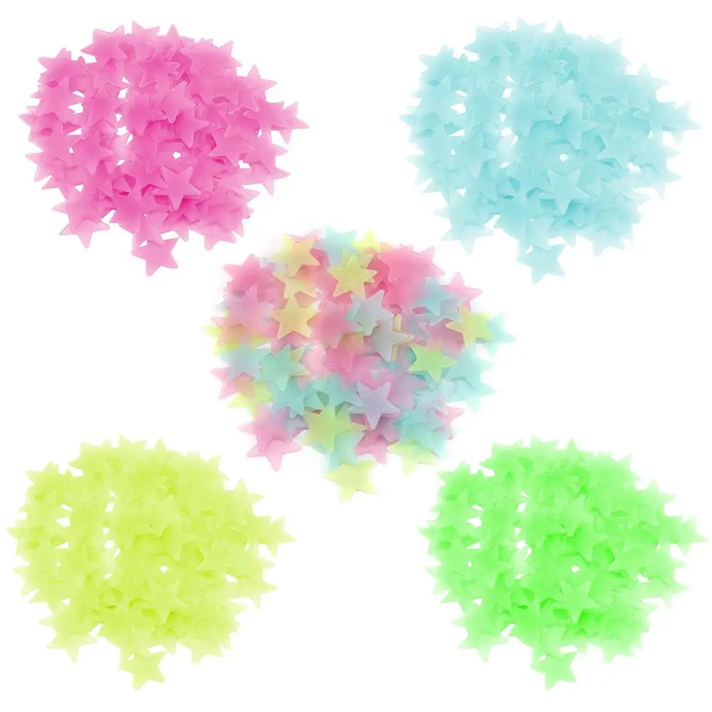 Флуоресцентные наклейки на стену в виде полой звезды