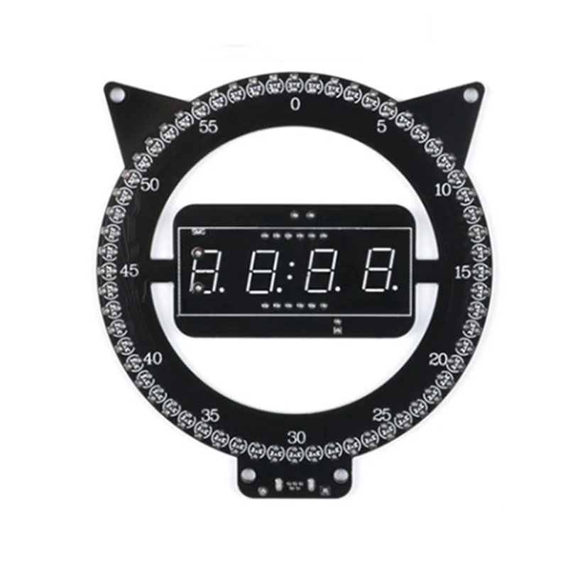 

1Set Electronic Clock Kit Light Controlled Temperature Alarm Clock Assembly 51 Single-Chip Microcomputer Black