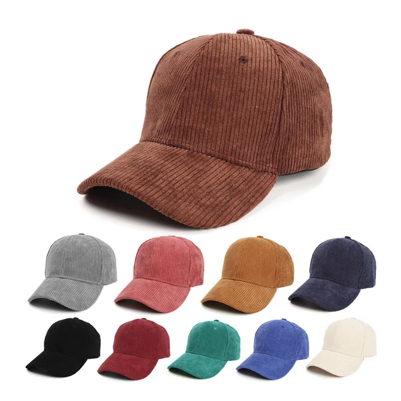 

Doitbest Corduroy Baseball Cap For Women Men Solid Striped Sun Hat soft top outdoor Sports Caps Lady Snapback Hats Gorras