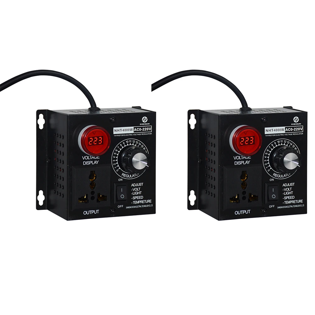 

Портативный регулятор скорости и температуры, диммер, тиристорный стабилизатор напряжения, AC 220 В 4000 Вт, компактный регулятор переменного н...