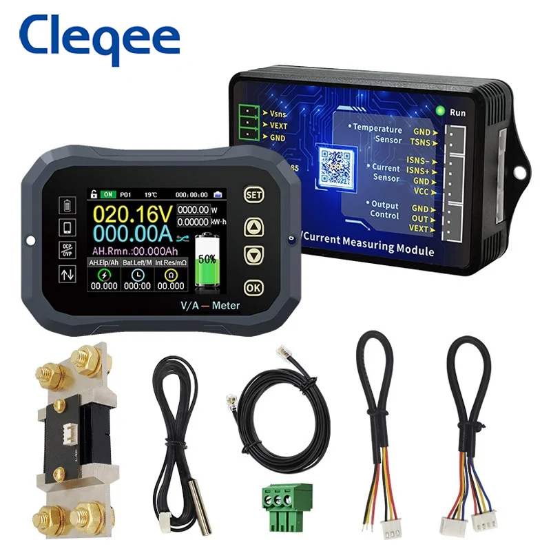 

Cleqee KG160F Battery Capacity Tester 120V 600A Coulometer Battery Indicator LCD Power Display Phones Control Coulomb Meter