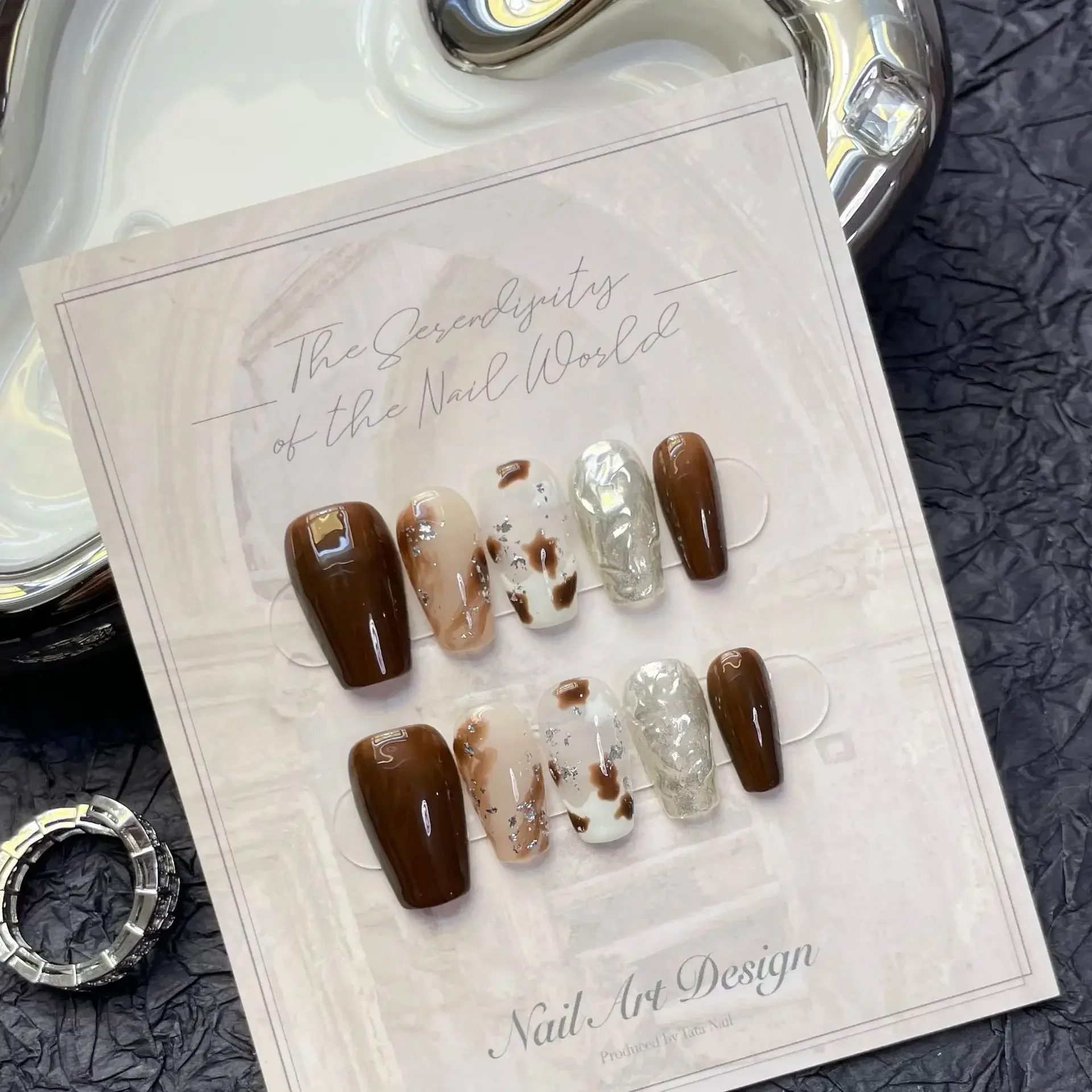 10 шт. накладные ногти с леопардовым принтом