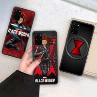 black widow marvel heroes phone case soft for samsung galaxy note20 ultra 7 8 9 10 plus lite m21 m31s m30s m51 cover