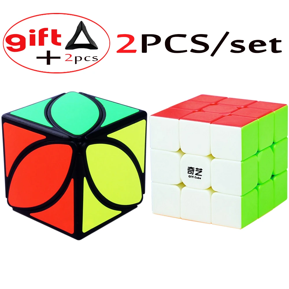 

2 PCS QiYi Cube in 1 Warrior W Humic Cub Hungarian Three 3-layered Fine QuiYi Mofangge Maple Leaf QuYi Children Toy 8 to 12 Year