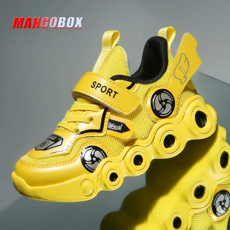 

Spring Boys Sneakers Yellow Children Boy Sport Shoes Breathable Running Shoes Kids Soft Sole Walking Sneakers Boy Size 28-39