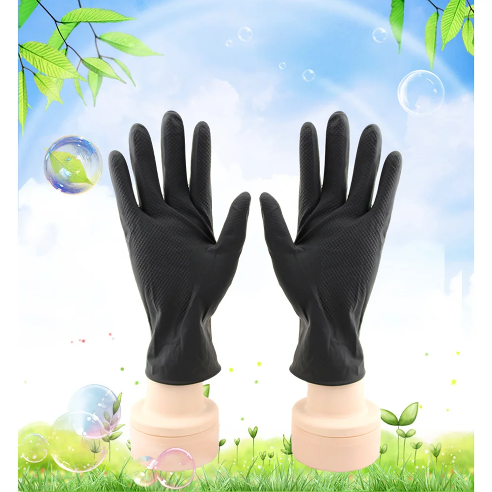 

Gloves Hair Black Salon Reusable Dye Rubber Latexlaboratory Barber Colouring Glove Dishwashing Cleaning Men Shampoo Professional