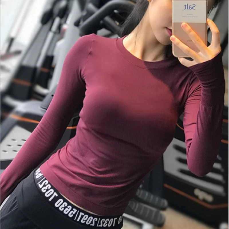 

Women's long-sleeved sports t-shirt, yoga sports breathable stretch t-shirt Suitable for indoor and outdoor