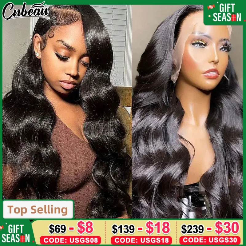 13x4 HD Прозрачный парик из натуральных волос на кружеве Объемная волна Парик