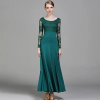 national standard dance dresses adult advanced lace sleeve dancing skirt low price processing ballroom competition dance dress