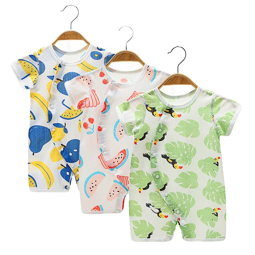 

Newborn Baby Onesie Summer Cotton Cute Cartoon Print Short Sleeve Onesie Baby Summer Short Sleeve Onesie 3M-24M