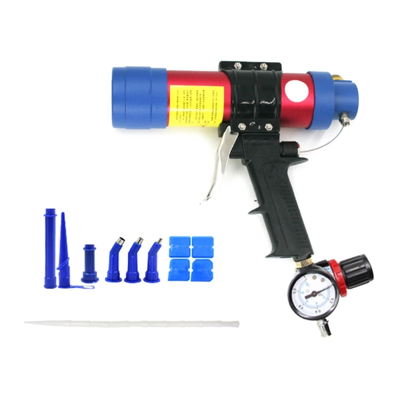 

Air Caulking Gun 310ml Pneumatic Glass Glue Sealant Gun Adjustable Glue Speed No Glue Overflow for Glass Doors Windows