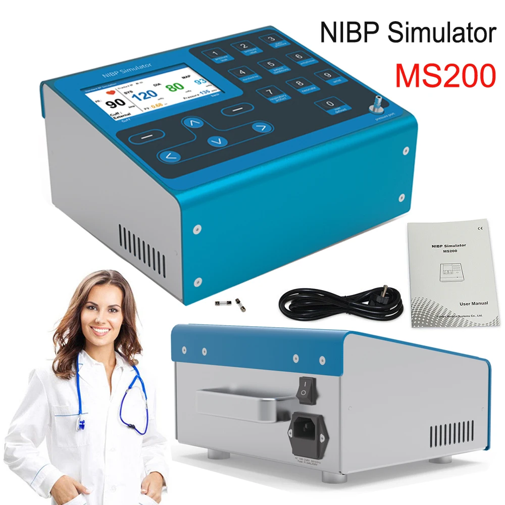 MS200 NIBP Simulator Blood Pressure Monitor Tester Non-Invasive Simulation Heart Rate Simulate NIBP Monitor Tester calibration