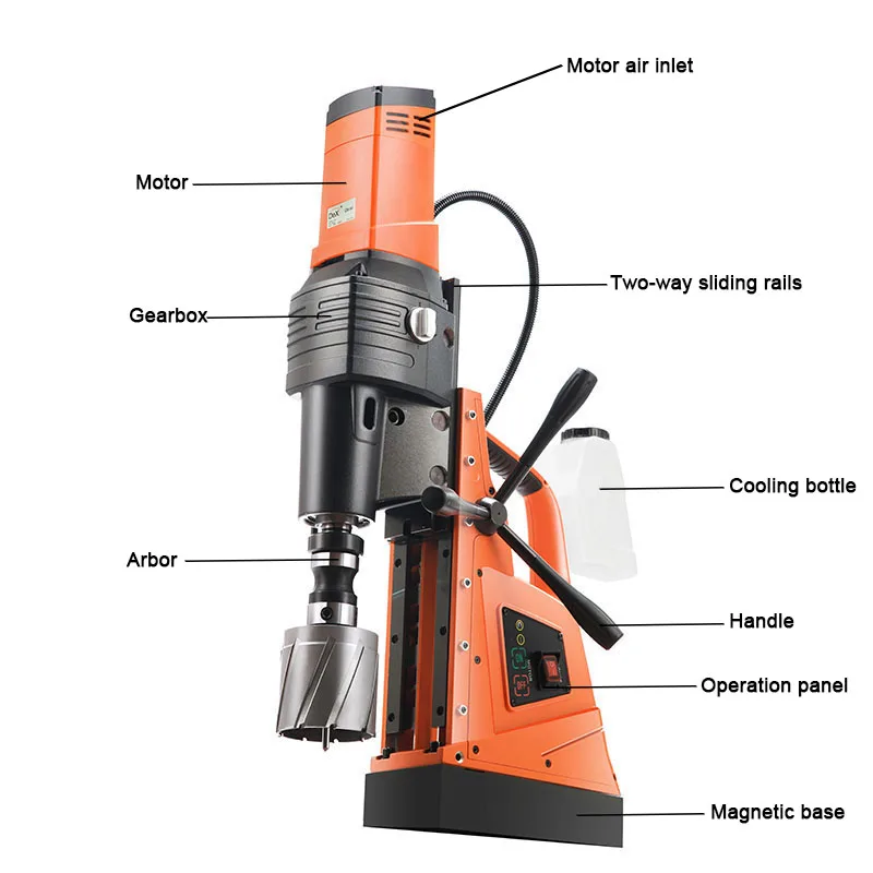 Фото CHTOOLS DX-120 220 В Магнитная дрель Новый продукт Двигатель с ЧПУ Шестерня Б/у состояние Магнитная настольная дрель Строительный подшипник №3