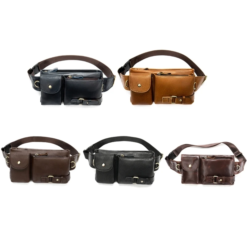 

M6CC Fashion Leather Fanny Packs Crossbody Bag Women Chest Bags Outdoor Waist Sling Phone Pouch with Adjustable Strap