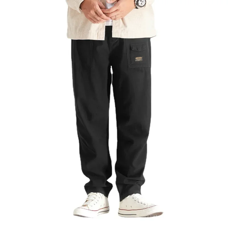 Мужские весенне-осенние повседневные прямые джинсы в американском стиле