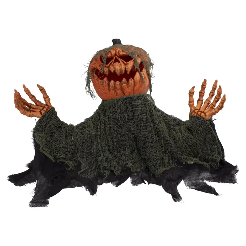 

DUTRIEUX halloween 30" Black and Orange Animated Pumpkin Halloween Decoration
