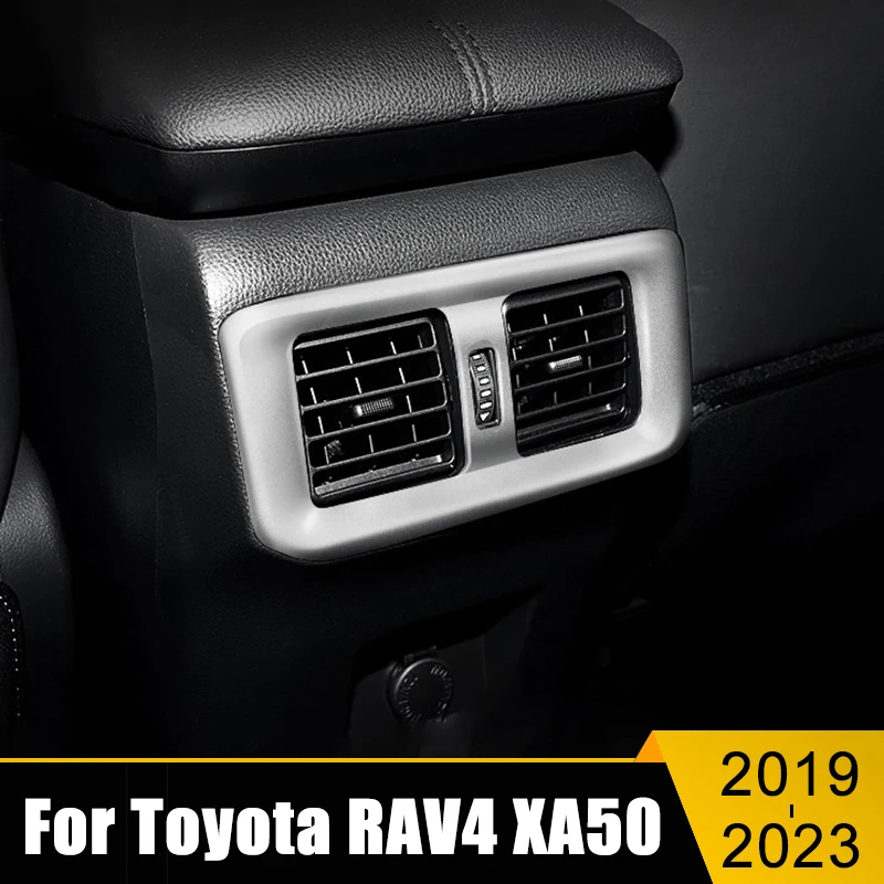 

For Toyota RAV4 2019-2021 2022 2023 RAV 4 XA50 ABS Car Rear Air Conditioning Vent Outlet Frame Cover Trim Sticker Accessories