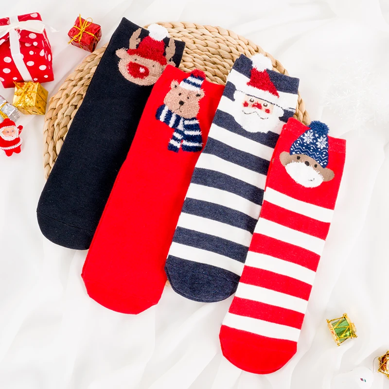 Winter Crew Christmas Funny Cotton Socks Harujuku Cute Santa Snowman Funny Women Socks Kawaii Novelty Christmas Gifts 2021 New