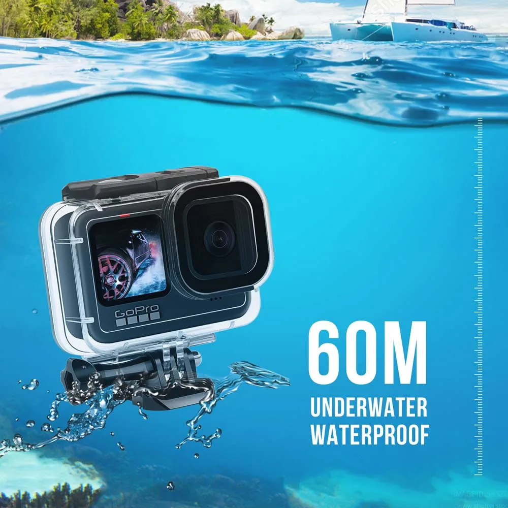 Фото Водонепроницаемый корпус 60 м для GoPro Hero 13 12 11 10 9, черный чехол для дайвинга, защитный чехол для подводного погружения для Go Pro 9, аксессуары №5