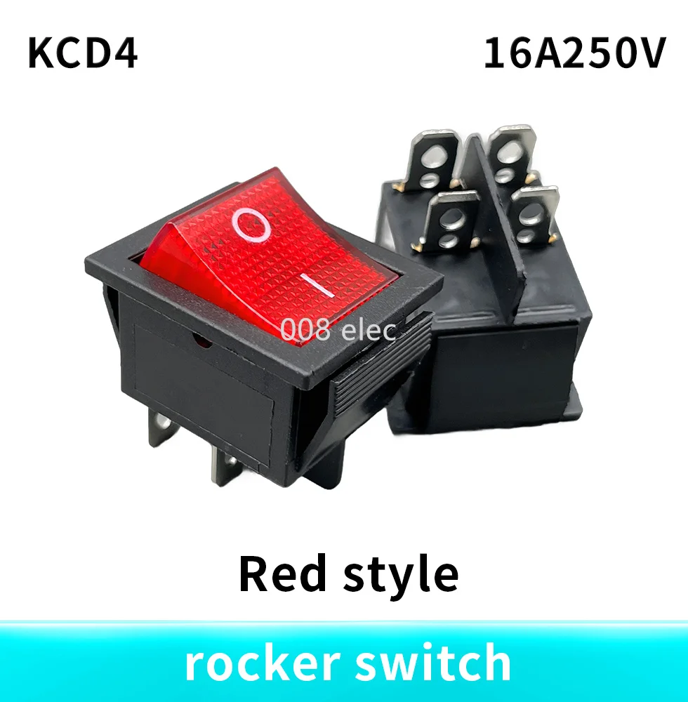 

5 шт. переключатель KCD4, кулисный переключатель для лодки, 4 контакта, 2 положения, ВКЛ-ВЫКЛ, 16 А/250 В переменного тока, желтый/зеленый/красный/черный