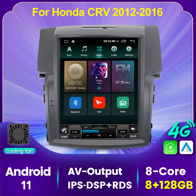 9 7 'ɺndroid 11 автомобильный мультимедийный плеер для Honda CRV CR-V 4 2012-2016 стерео