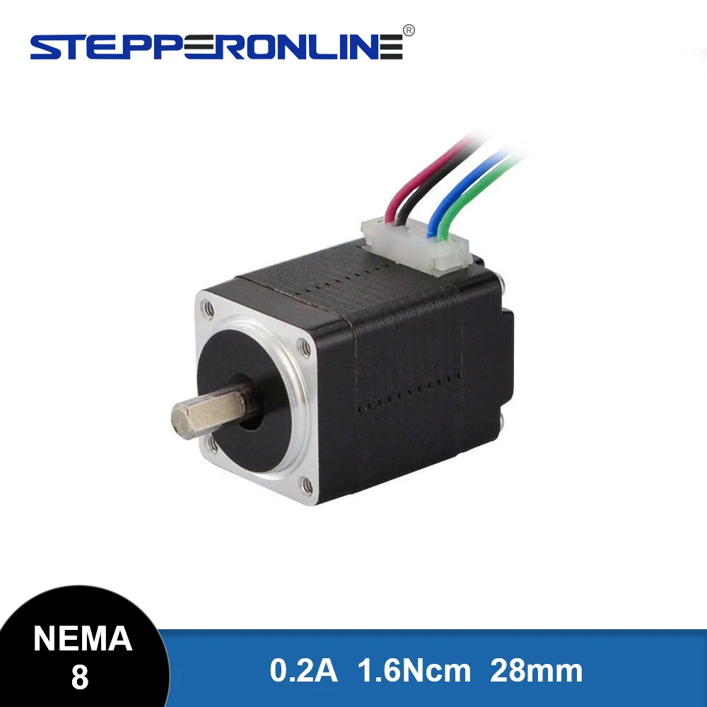 

Шаговый двигатель Nema 8 20bygh, 28 мм, 2,3 нсм (унций. Дюйма), 4-проводной, 1.8deg, 0.2A Nema8, шаговый двигатель для 3D-принтера CNC XYZ