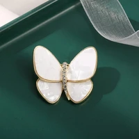 exquisite fashion fritillary shell butterfly metal brooch pins for women girl elegant glamour coat dress jewelry birthday gift