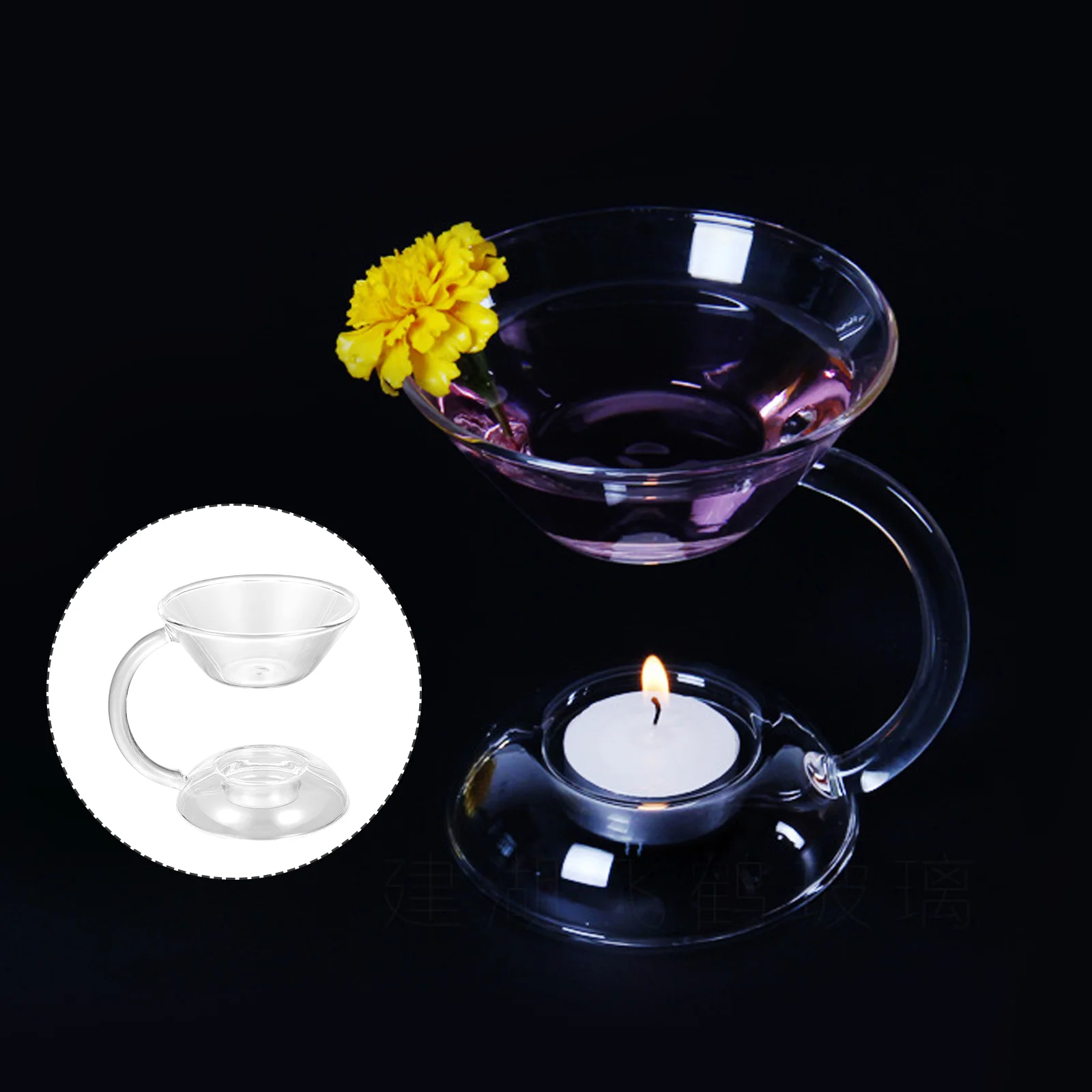 

1pc Aroma Burner Transparent Pretty Essential Oil Burner Tealight Oil Burner for Home Gift Room
