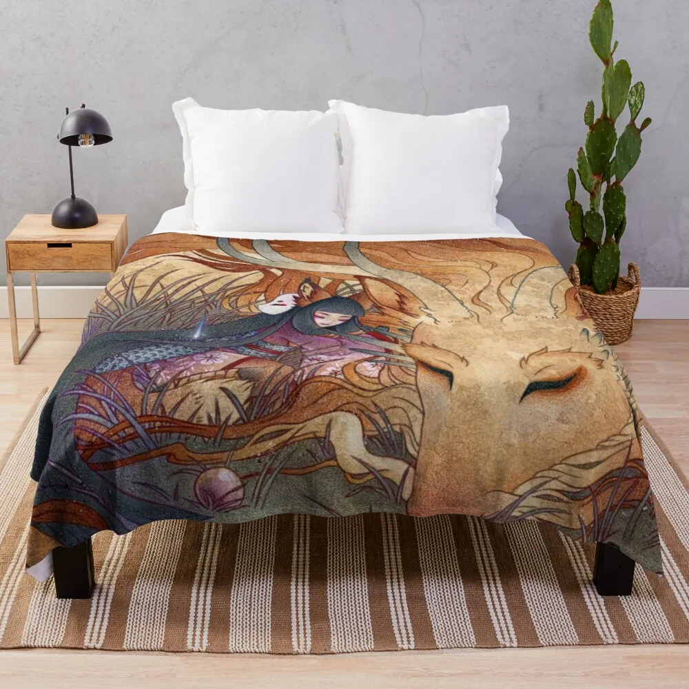 

Флисовый флисовый чехол Kpop Summer Slumber-одеяла Teakitsune Dragon Fox