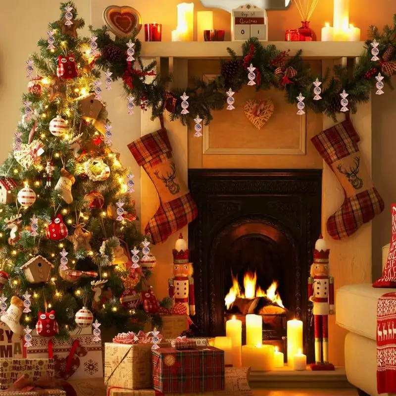 Рождественские украшения-леденцы 6 шт. яркие тематические украшения для