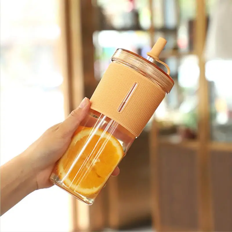 

700ML Large Capacity Water Cup Summer Leakproof Water Bottle With Straw Lid Reusable High Beauty Couple Cup Fashion Drinking Cup