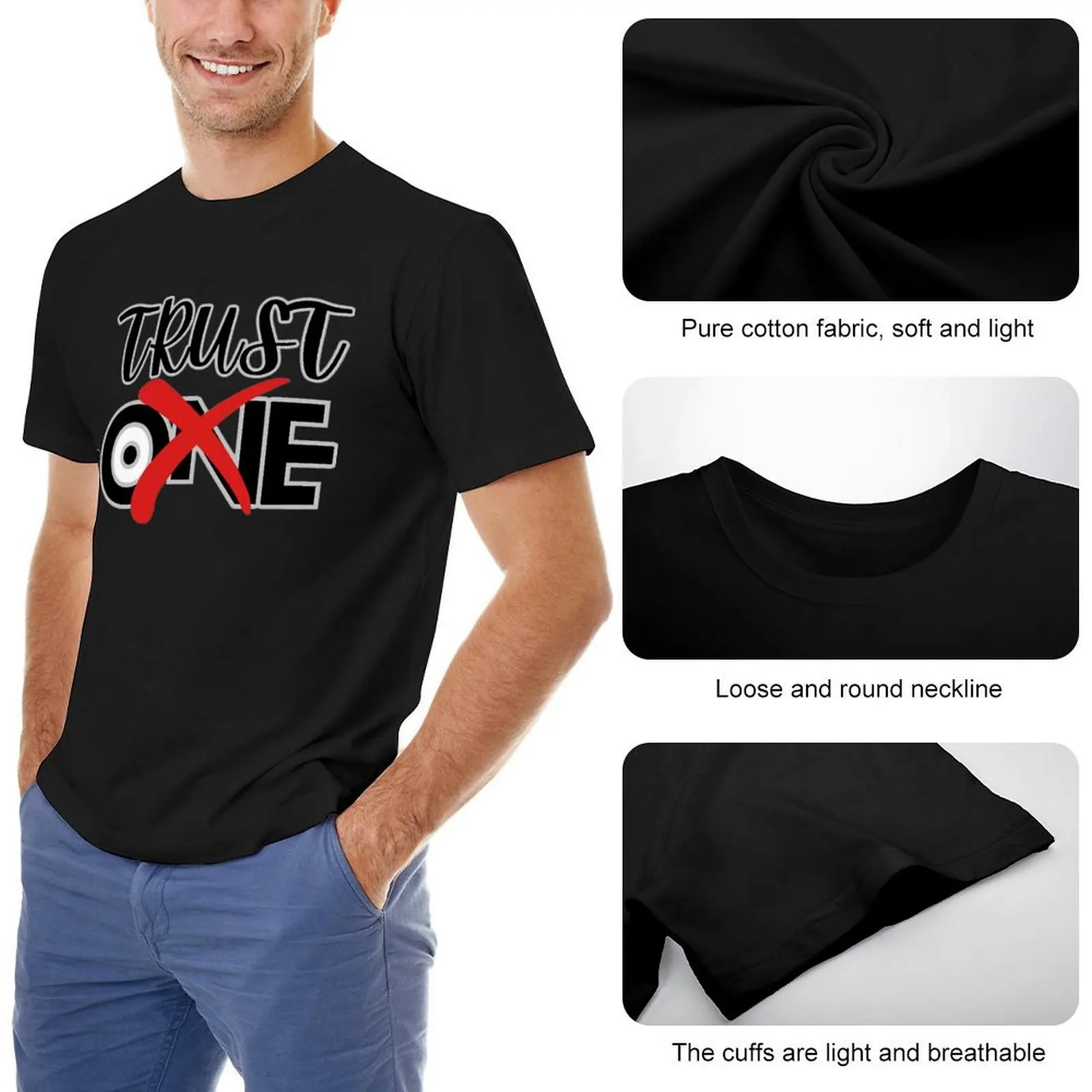 Классическая футболка Crewneck Trust No One для продажи футболки Move уникальная новинка