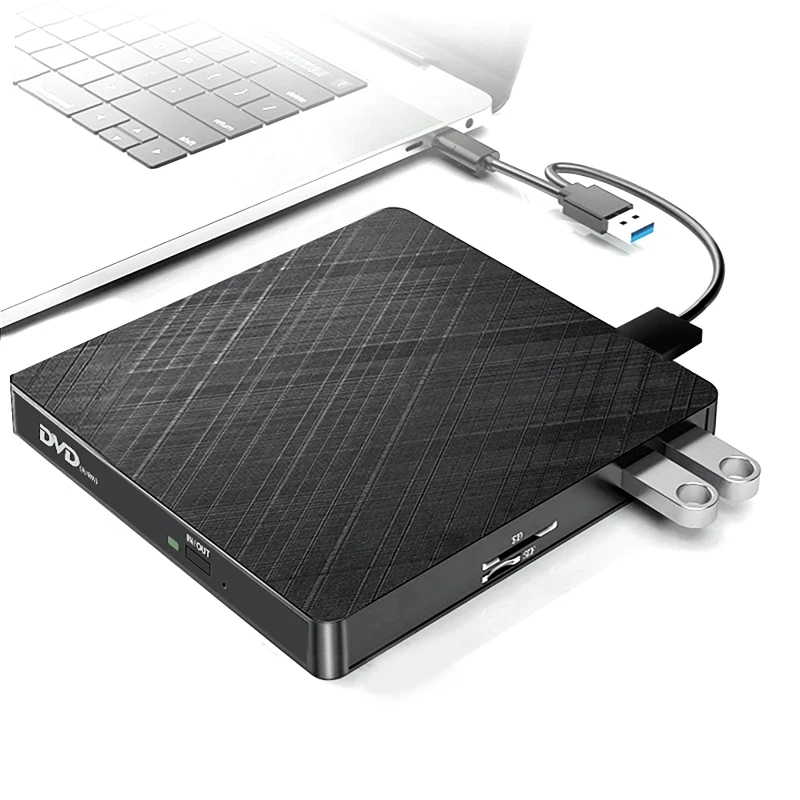 For Laptop Cd Rom Burner With Usb Port Tf Sd Card Slots