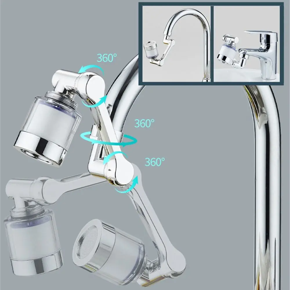 

Rotatable Faucet Extender 1080° Bubbler Head Kitchen Faucet Aerator Bathroom Tap Water Purifier