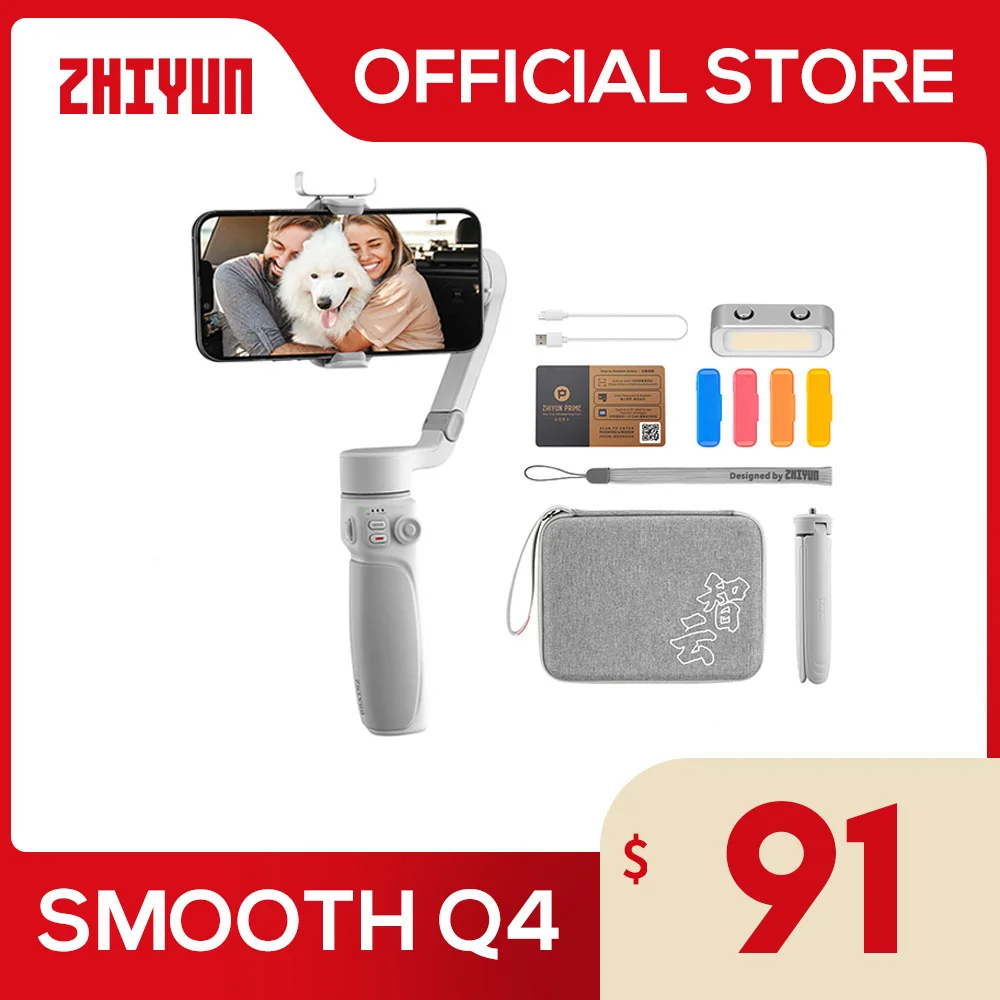 Zhiyun oficial Smooth Q4 cardan smartphone 3 eixos telefone estabilizador para iphone 14 pro max/xiaomi/huawei/samsung VS DJI OM 6