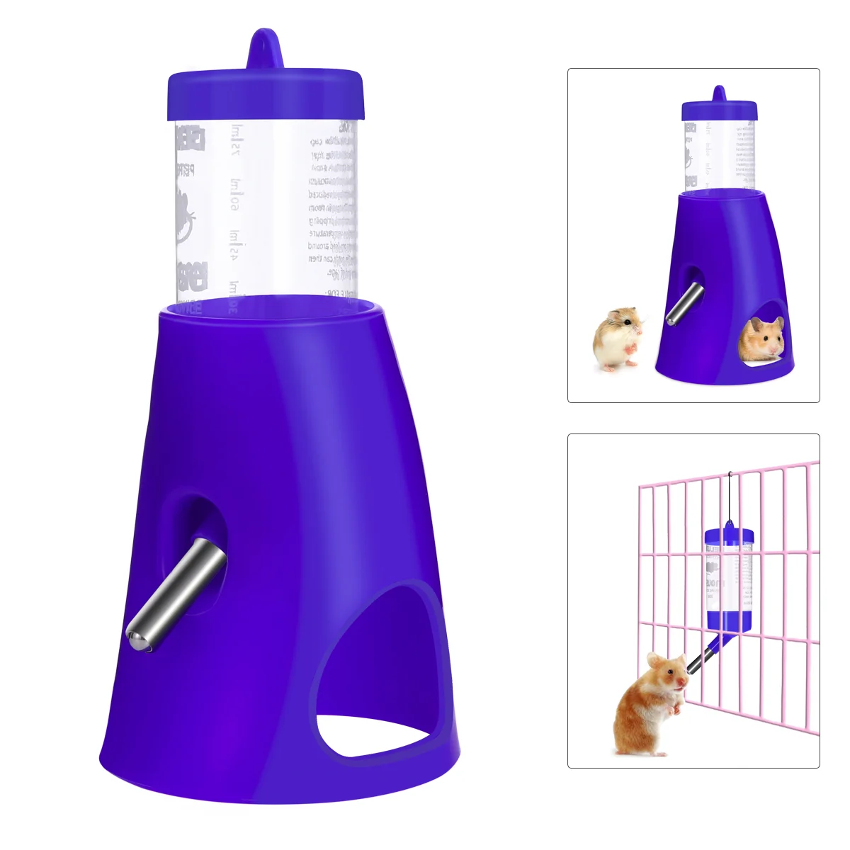 

Укрытие для домашних животных UEETEK, маленькая бутылка для воды 2 в 1, с пластиковой основой, жилое помещение для карликового хомяка