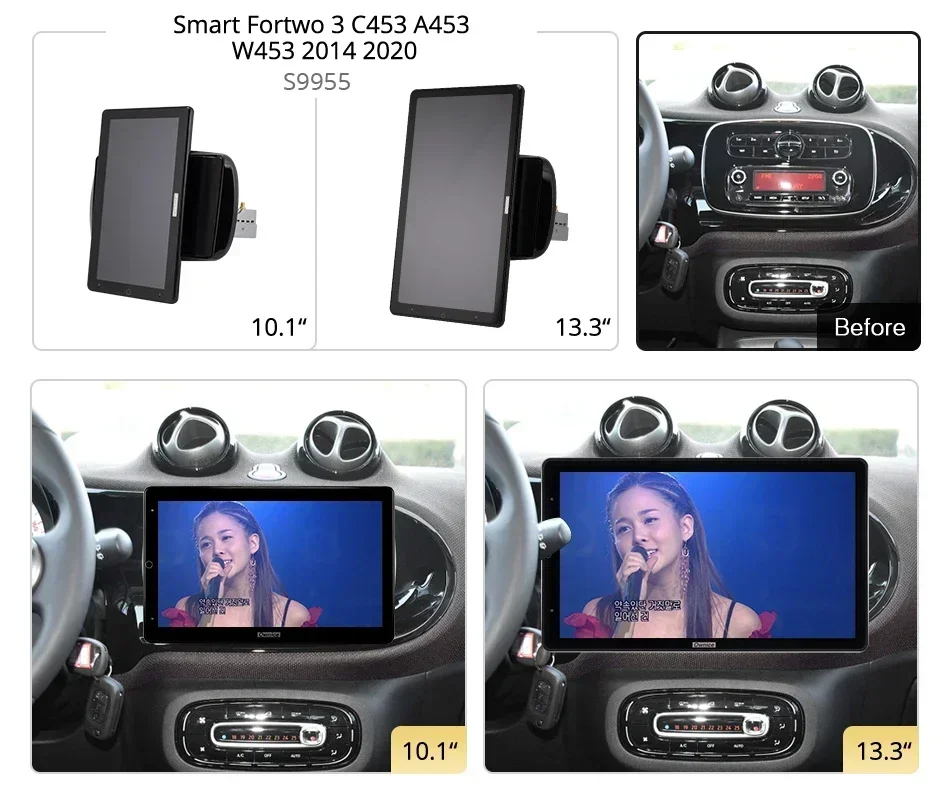 Android10.0 Ownice Автомобильный радиоприемник для Mercedes-Benz Smart Fortwo 3 C453 A453 W453 2014 2020 13 дюйма