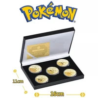 2022 new hot kawaii pikachu patterns gold plated color collection anime perfect gifts charming pokemon commemorative coin toy